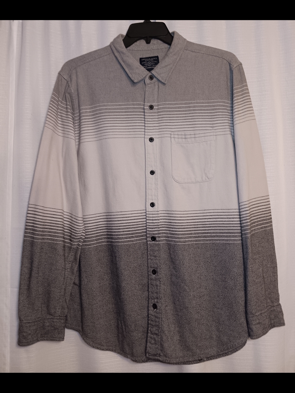 American Eagle Flannel  Button-Up Shirt - Casual Long Sleeve